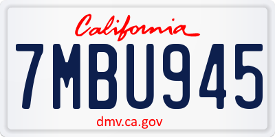 CA license plate 7MBU945