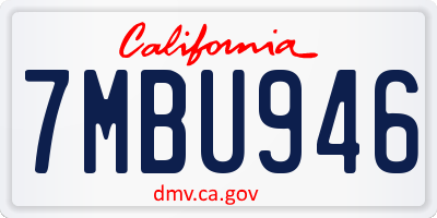 CA license plate 7MBU946