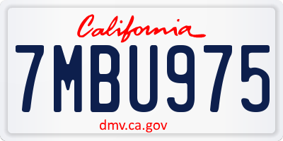 CA license plate 7MBU975