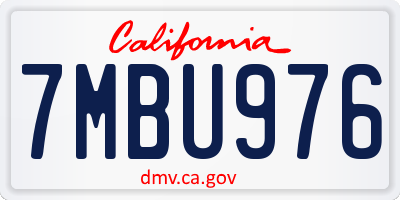 CA license plate 7MBU976