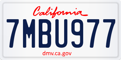 CA license plate 7MBU977