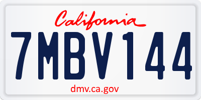 CA license plate 7MBV144