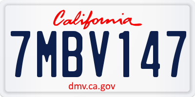 CA license plate 7MBV147