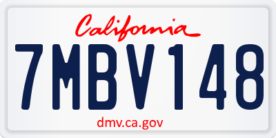 CA license plate 7MBV148