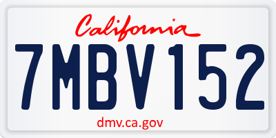CA license plate 7MBV152