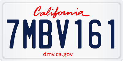 CA license plate 7MBV161