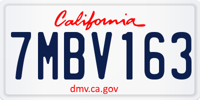 CA license plate 7MBV163