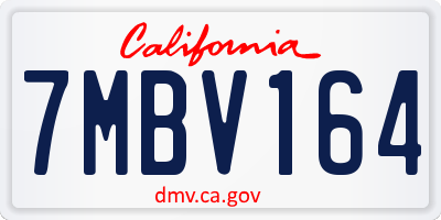CA license plate 7MBV164