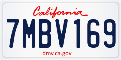 CA license plate 7MBV169
