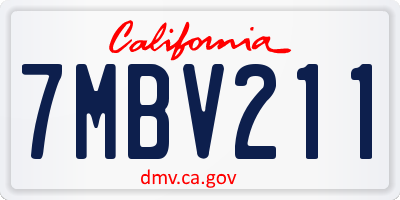 CA license plate 7MBV211