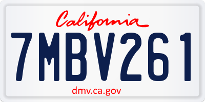 CA license plate 7MBV261