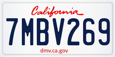 CA license plate 7MBV269