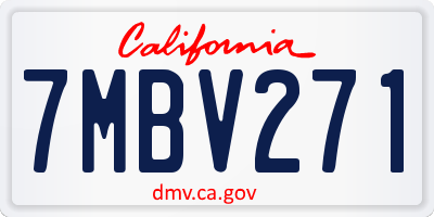 CA license plate 7MBV271