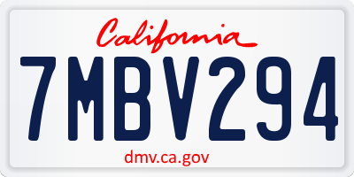 CA license plate 7MBV294
