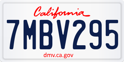 CA license plate 7MBV295