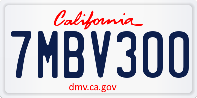 CA license plate 7MBV300
