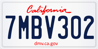CA license plate 7MBV302