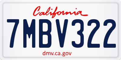 CA license plate 7MBV322