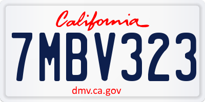 CA license plate 7MBV323