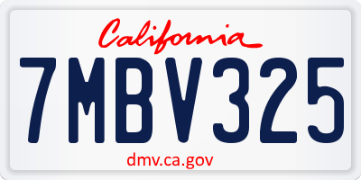 CA license plate 7MBV325