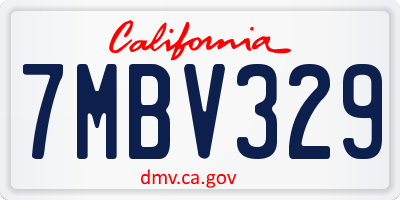 CA license plate 7MBV329