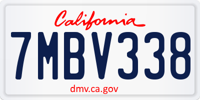 CA license plate 7MBV338