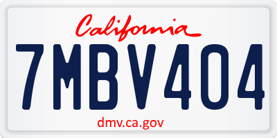 CA license plate 7MBV404