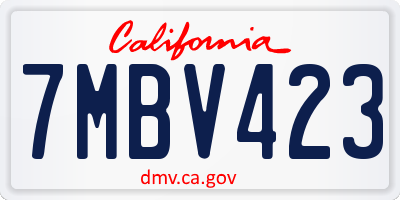 CA license plate 7MBV423