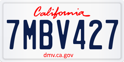 CA license plate 7MBV427