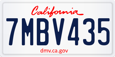 CA license plate 7MBV435