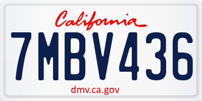 CA license plate 7MBV436