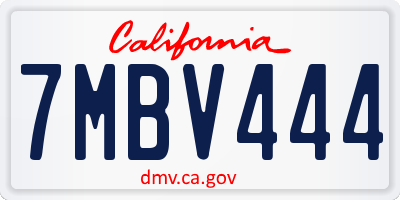 CA license plate 7MBV444