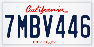 CA license plate 7MBV446