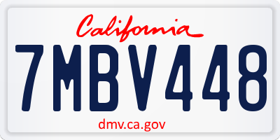 CA license plate 7MBV448