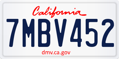 CA license plate 7MBV452