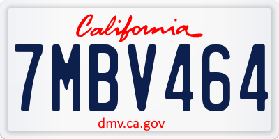 CA license plate 7MBV464