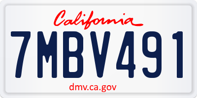 CA license plate 7MBV491