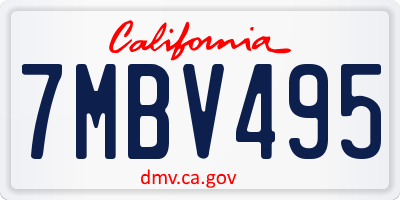 CA license plate 7MBV495