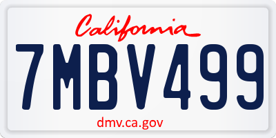 CA license plate 7MBV499