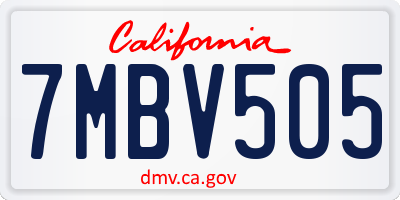 CA license plate 7MBV505