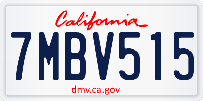 CA license plate 7MBV515