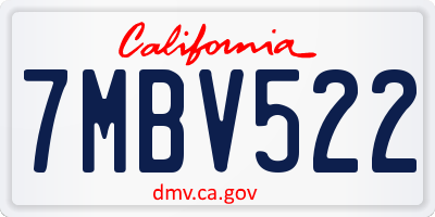 CA license plate 7MBV522