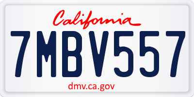 CA license plate 7MBV557