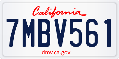 CA license plate 7MBV561