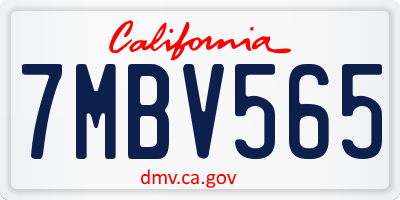 CA license plate 7MBV565
