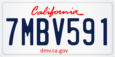 CA license plate 7MBV591