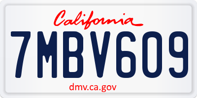 CA license plate 7MBV609