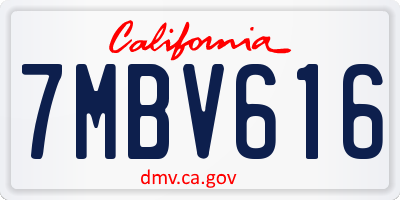 CA license plate 7MBV616