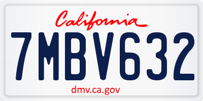 CA license plate 7MBV632