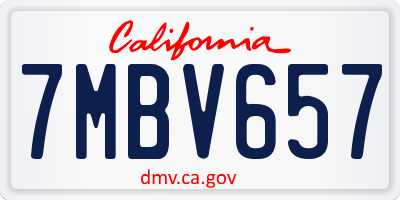 CA license plate 7MBV657